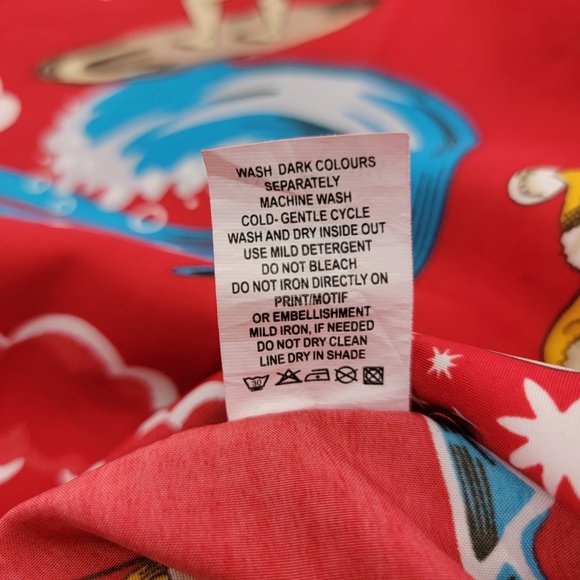 Alvish Enjoy Life Surfing Santa Hawaiian Shirt Red Men's Small - Picture 8 of 10